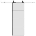 vidaXL Ușă glisantă cu set de feronerie neagră 76x205 cm Sticlă ESG vidaXL Ușă glisantă cu set de feronerie neagră 76x205 cm Sticlă ESG