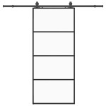 vidaXL Ușă glisantă cu set de feronerie neagră 90x205 cm Sticlă ESG
