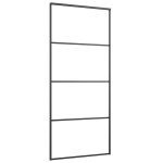 vidaXL Ușă glisantă cu set de feronerie neagră 90x205 cm Sticlă ESG