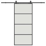 vidaXL Ușă glisantă cu set de feronerie neagră 90x205 cm Sticlă ESG