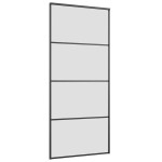 vidaXL Ușă glisantă cu set de feronerie neagră 90x205 cm Sticlă ESG