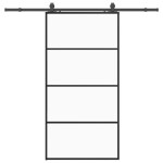 vidaXL Ușă glisantă cu set de feronerie neagră 102,5x205 cm Sticlă ESG vidaXL Ușă glisantă cu set de feronerie neagră 102,5x205 cm Sticlă ESG