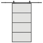 vidaXL Ușă glisantă cu set de feronerie neagră 102,5x205 cm Sticlă ESG vidaXL Ușă glisantă cu set de feronerie neagră 102,5x205 cm Sticlă ESG