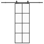 vidaXL Ușă glisantă cu set de feronerie neagră 76x205 cm Sticlă ESG vidaXL Ușă glisantă cu set de feronerie neagră 76x205 cm Sticlă ESG
