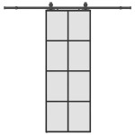 vidaXL Ușă glisantă cu set de feronerie neagră 76x205 cm Sticlă ESG vidaXL Ușă glisantă cu set de feronerie neagră 76x205 cm Sticlă ESG