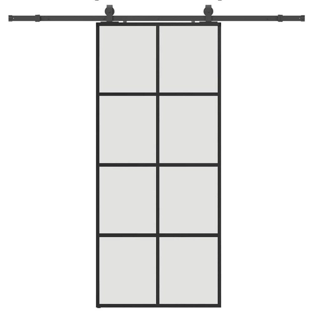 vidaXL Ușă glisantă cu set de feronerie neagră 90x205 cm Sticlă ESG