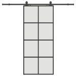 vidaXL Ușă glisantă cu set de feronerie neagră 90x205 cm Sticlă ESG