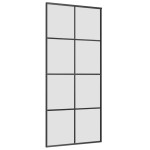 vidaXL Ușă glisantă cu set de feronerie neagră 90x205 cm Sticlă ESG