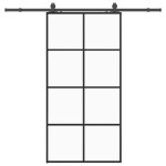 vidaXL Ușă glisantă cu set de feronerie neagră 102,5x205 cm Sticlă ESG