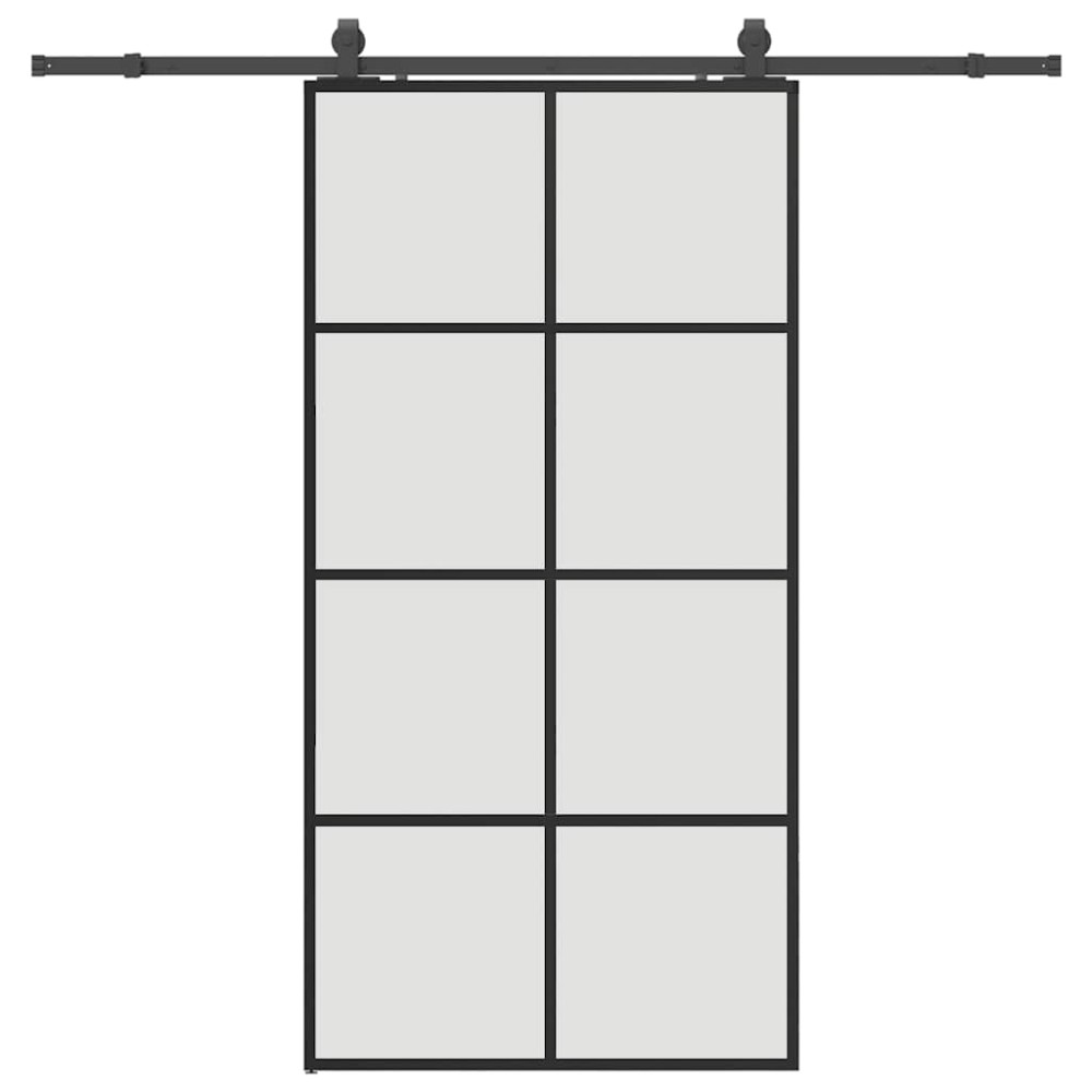 vidaXL Ușă glisantă cu set de feronerie neagră 102,5x205 cm Sticlă ESG