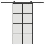 vidaXL Ușă glisantă cu set de feronerie neagră 102,5x205 cm Sticlă ESG