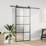 vidaXL Ușă glisantă cu set de feronerie neagră 102,5x205 cm Sticlă ESG