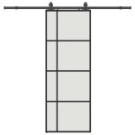 vidaXL Ușă glisantă cu set de feronerie neagră 76x205 cm Sticlă ESG vidaXL Ușă glisantă cu set de feronerie neagră 76x205 cm Sticlă ESG