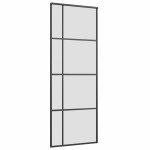 vidaXL Ușă glisantă cu set de feronerie neagră 76x205 cm Sticlă ESG vidaXL Ușă glisantă cu set de feronerie neagră 76x205 cm Sticlă ESG