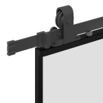 vidaXL Ușă glisantă cu set de feronerie neagră 76x205 cm Sticlă ESG vidaXL Ușă glisantă cu set de feronerie neagră 76x205 cm Sticlă ESG