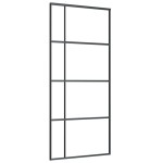 vidaXL Ușă glisantă cu set de feronerie neagră 90x205 cm Sticlă ESG