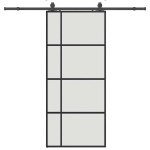 vidaXL Ușă glisantă cu set de feronerie neagră 90x205 cm Sticlă ESG
