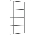 vidaXL Ușă glisantă cu set de feronerie neagră 102,5x205 cm Sticlă ESG vidaXL Ușă glisantă cu set de feronerie neagră 102,5x205 cm Sticlă ESG