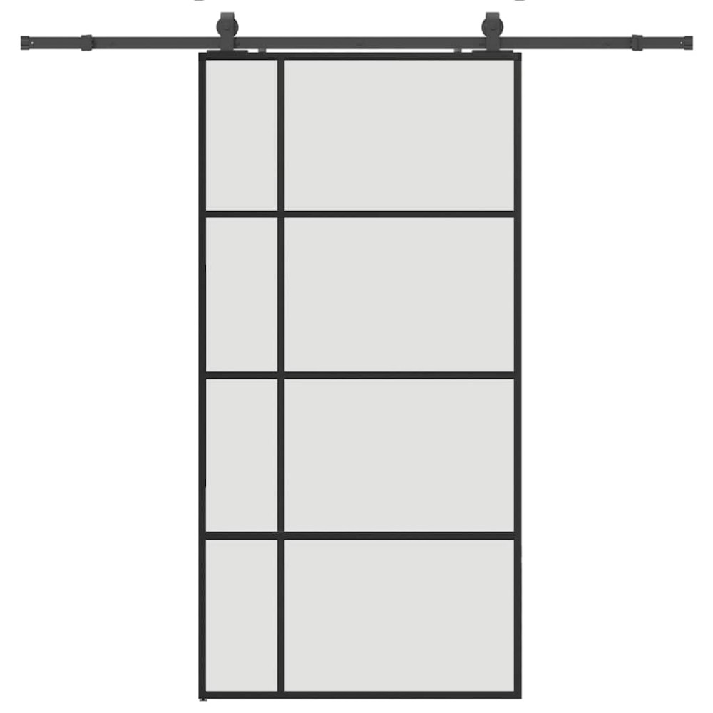 vidaXL Ușă glisantă cu set de feronerie neagră 102,5x205 cm Sticlă ESG