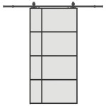 vidaXL Ușă glisantă cu set de feronerie neagră 102,5x205 cm Sticlă ESG vidaXL Ușă glisantă cu set de feronerie neagră 102,5x205 cm Sticlă ESG