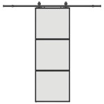 vidaXL Ușă glisantă cu set feronerie neagră 76x205cm sticlă securizată