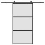 vidaXL Ușă glisantă cu set de feronerie neagră sticlă securizată