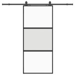 vidaXL Ușă glisantă cu set feronerie neagră 90x205cm sticlă securizată
