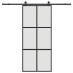 vidaXL Ușă glisantă cu set feronerie neagră 90x205cm sticlă securizată