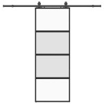 vidaXL Ușă glisantă cu set feronerie neagră 76x205cm sticlă securizată vidaXL Ușă glisantă cu set feronerie neagră 76x205cm sticlă securizată