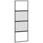 vidaXL Ușă glisantă cu set feronerie neagră 76x205cm sticlă securizată vidaXL Ușă glisantă cu set feronerie neagră 76x205cm sticlă securizată