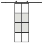 vidaXL Ușă glisantă cu set feronerie neagră 76x205cm sticlă securizată vidaXL Ușă glisantă cu set feronerie neagră 76x205cm sticlă securizată