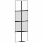 vidaXL Ușă glisantă cu set feronerie neagră 76x205cm sticlă securizată vidaXL Ușă glisantă cu set feronerie neagră 76x205cm sticlă securizată