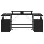 vidaXL Birou cu sertar Stejar negru 182 x 101 x 87.5 cm Lemn compozit vidaXL Birou cu sertar Stejar negru 182 x 101 x 87.5 cm Lemn compozit