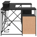 vidaXL Birou cu sertar Stejar negru 182 x 101 x 87.5 cm Lemn compozit vidaXL Birou cu sertar Stejar negru 182 x 101 x 87.5 cm Lemn compozit