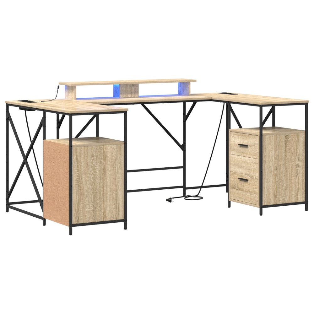 vidaXL Birou cu sertar Sonoma oak 182 x 101 x 87.5 cm Lemn compozit