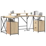 vidaXL Birou cu sertar Sonoma oak 182 x 101 x 87.5 cm Lemn compozit vidaXL Birou cu sertar Sonoma oak 182 x 101 x 87.5 cm Lemn compozit