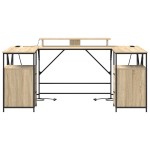 vidaXL Birou cu sertar Sonoma oak 182 x 101 x 87.5 cm Lemn compozit vidaXL Birou cu sertar Sonoma oak 182 x 101 x 87.5 cm Lemn compozit