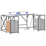 vidaXL Birou cu sertar Gri sonoma 182 x 101 x 87.5 cm Lemn compozit vidaXL Birou cu sertar Gri sonoma 182 x 101 x 87.5 cm Lemn compozit