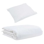 vidaXL Pilotă de vară cu pernă 2 pcs Alb Pene de rață