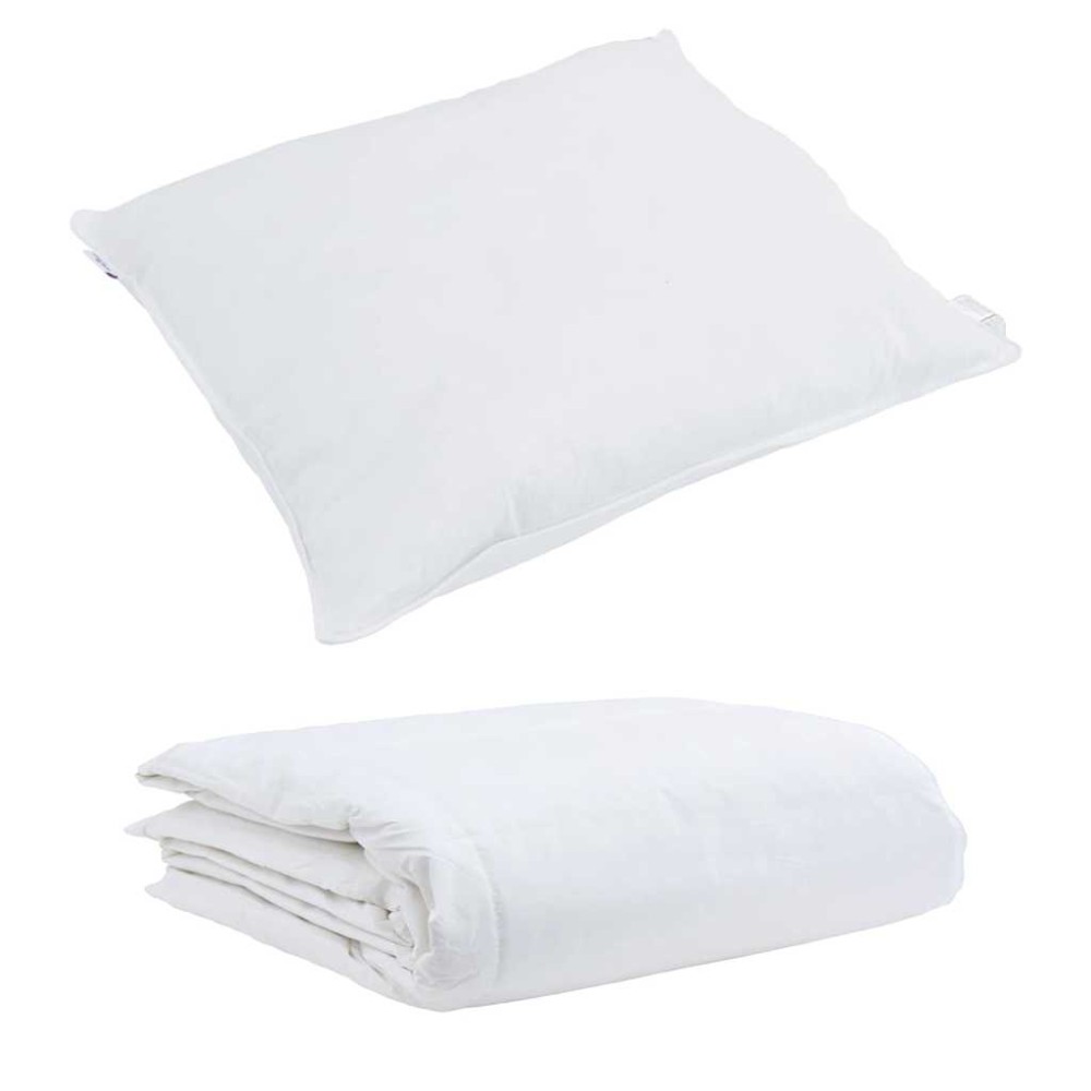 vidaXL Pilotă de vară cu pernă 2 pcs Alb Pene de rață