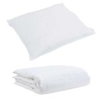 vidaXL Pilotă de vară cu pernă 2 pcs Alb Pene de rață