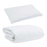 vidaXL Duvet de iarnă cu pernă 2 pcs Alb Pene de rață