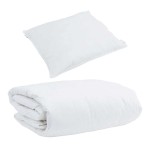 vidaXL Duvet de iarnă cu pernă 2 pcs Alb Pene de rață