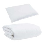 vidaXL Duvet de iarnă cu pernă 2 pcs Alb Pene de rață