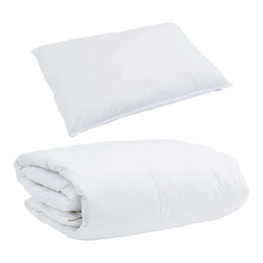 vidaXL Duvet de iarnă cu pernă 2 pcs Alb Pene de rață