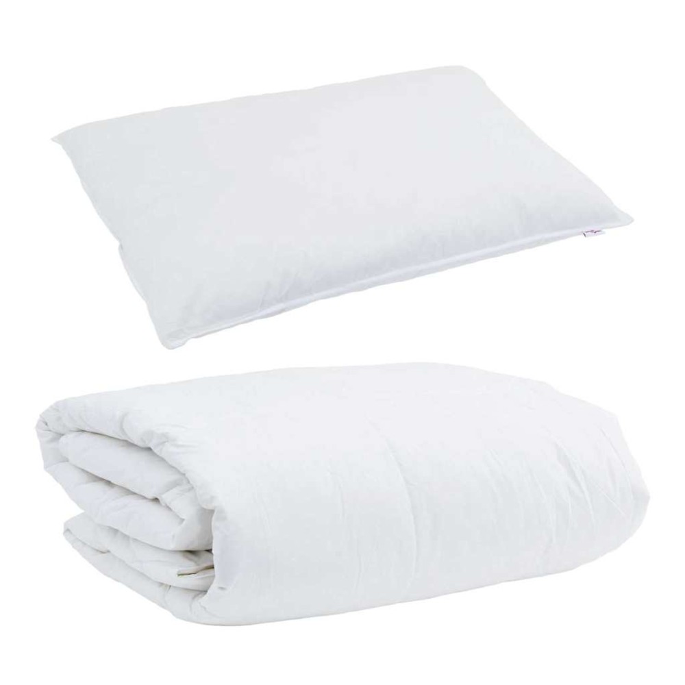 vidaXL Duvet de iarnă cu pernă 2 pcs Alb Pene de rață