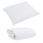 vidaXL Duvet de iarnă cu pernă 2 pcs Alb Pene de rață