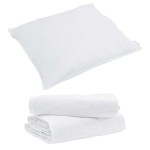 vidaXL Duvet 2 în 1 cu pernă 2 pcs Alb Pene de rață