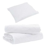 vidaXL Duvet 2 în 1 cu pernă 2 pcs Alb Pene de rață