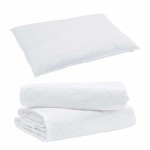 vidaXL Duvet 2 în 1 cu pernă 2 pcs Alb Pene de rață